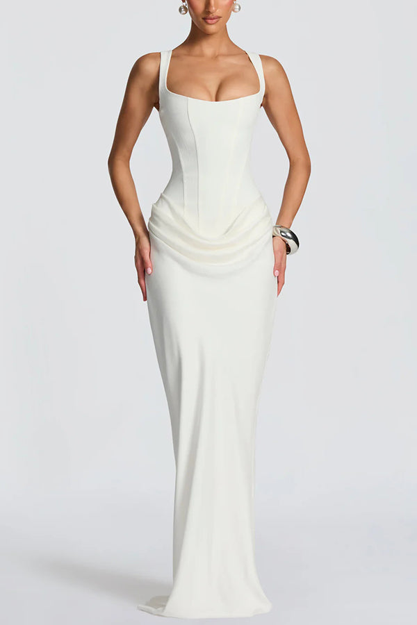 Leonor ❘ Vestido maxi con escote cuadrado
